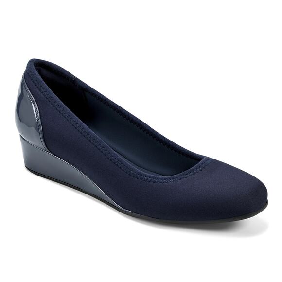 New Easy Spirit Gwenyth Slip On Wedges in Dark Blue Women's Size 7.5 - Picture 1 of 8